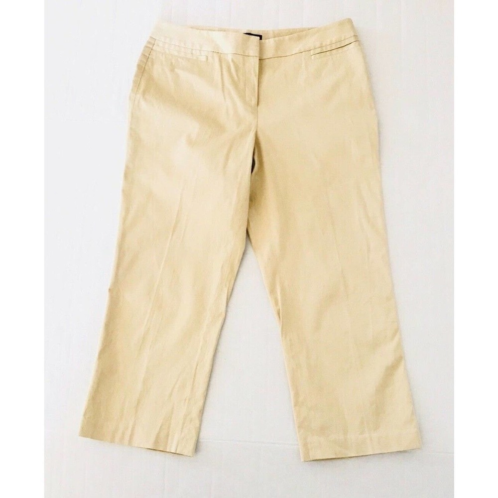 Lafayette 148 | Trousers Womens Size 10 Flat Front Cropped Capris Brown